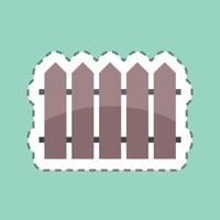 Sticker line cut Fence. suitable for garden symbol. simple design editable. design template vector. simple symbol illustration vector