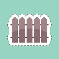 Sticker line cut Fence. suitable for garden symbol. simple design editable. design template vector. simple symbol illustration vector