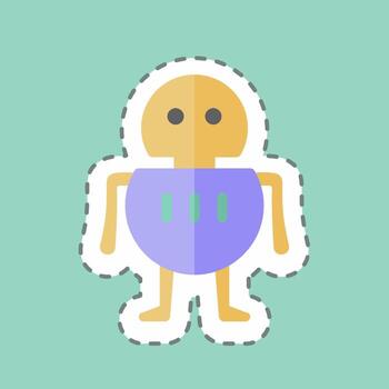 robot de corte de línea de pegatina. adecuado para el símbolo de programación. diseño simple editable. vector de plantilla de diseño. ilustración de símbolo simple