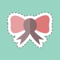 Sticker line cut Bow. suitable for Wedding symbol. simple design editable. design template vector. simple symbol illustration vector