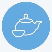 Icon Tea Ceremony. suitable for Drink symbol. blue eyes style. simple design editable. design template vector. simple symbol illustration vector