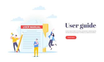 User manual guide book flat style design vector illustration.