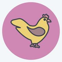 icono de pollo. adecuado para el símbolo del jardín. estilo compañero de color. diseño simple editable. vector de plantilla de diseño. ilustración de símbolo simple