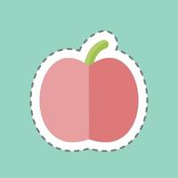 manzana cortada de línea adhesiva. adecuado para el símbolo del jardín. diseño simple editable. vector de plantilla de diseño. ilustración de símbolo simple