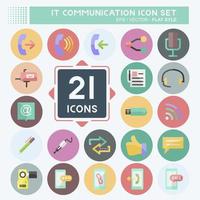 IT Communication Icon Set. suitable for Education symbol. flat style. simple design editable. design template vector. simple symbol illustration vector