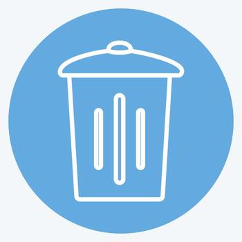 Icon Garbage Bin. suitable for Home symbol. blue eyes style. simple design editable. design template vector. simple symbol illustration vector