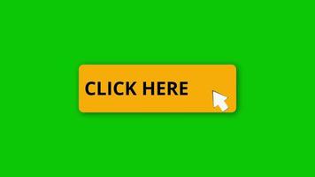 Free download animated click here button green screen royalty stock video