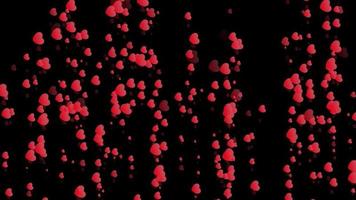 Red heart bubbles rising on black background free download video