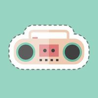 Sticker line cut Casette Player. suitable for music symbol. color mate style. simple design editable. design template vector. simple symbol illustration vector