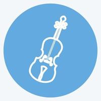 icono de violonchelo. adecuado para el símbolo de la música. estilo de ojos azules. diseño simple editable. vector de plantilla de diseño. ilustración de símbolo simple