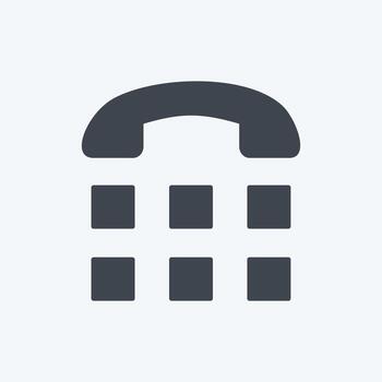 teletipo de icono. adecuado para el símbolo de aplicaciones móviles. estilo de glifo. diseño simple editable. vector de plantilla de diseño. ilustración de símbolo simple