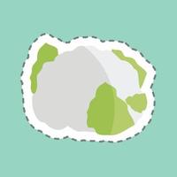 Sticker line cut Cauliflower. suitable for Fruits and Vegetables symbol. simple design editable. design template vector. simple symbol illustration vector