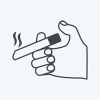 Icon Holding Cigarette. suitable for Hand Actions symbol. glyph style. simple design editable. design template vector. simple symbol illustration vector