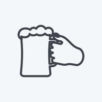 Icon Holding Beer Glass. suitable for Hand Actions symbol. line style. simple design editable. design template vector. simple symbol illustration vector