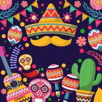 fondo de fiesta del cinco de mayo vector