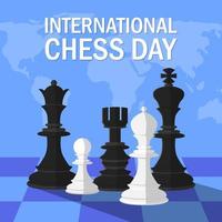 concepto del día internacional del ajedrez vector