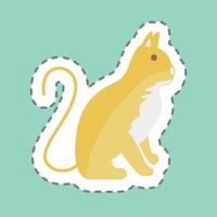 Sticker line cut Cat. suitable for animal symbol. simple design editable. design template vector. simple symbol illustration vector