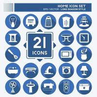 Home Icon Set. suitable for Education symbol. long shadow style. simple design editable. design template vector. simple symbol illustration vector