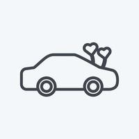 Icon Decorated Car. suitable for Wedding symbol. line style. simple design editable. design template vector. simple symbol illustration vector