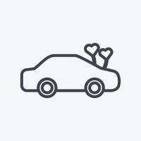 Icon Decorated Car. suitable for Wedding symbol. line style. simple design editable. design template vector. simple symbol illustration vector