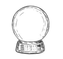 Snow magic globe hand drawn illustration, vector. vector