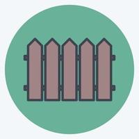 Icon Fence. suitable for garden symbol. color mate style. simple design editable. design template vector. simple symbol illustration vector
