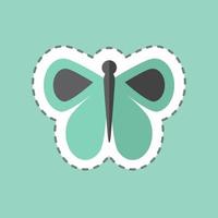 Sticker line cut Butterfly 1. suitable for Animal symbol. simple design editable. design template vector. simple symbol illustration vector