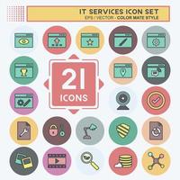 IT Services Icon Set. suitable for IT Services symbol. color mate style. simple design editable. design template vector. simple symbol illustration vector