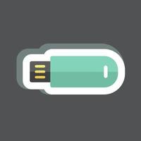Sticker USB Cable. suitable for Education symbol. simple design editable. design template vector. simple symbol illustration vector