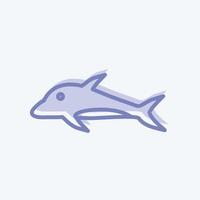 delfín icono. adecuado para el símbolo del mar. estilo de dos tonos. diseño simple editable. vector de plantilla de diseño. ilustración de símbolo simple