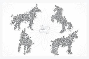 Unicorn Mandala Vector Line Art Style . Boho Style