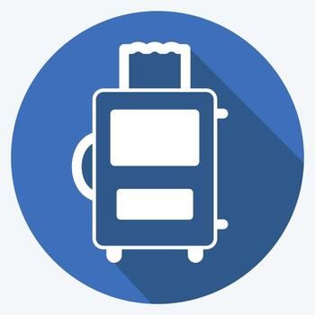 Icon Suitcase. suitable for men accessories symbol. long shadow style. simple design editable. design template vector. simple symbol illustration vector