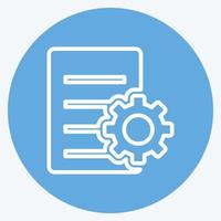 Icon Document Settings. suitable for User Interface symbol. blue eyes style. simple design editable. design template vector. simple symbol illustration vector