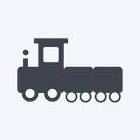 Icon Toy Train. suitable for Baby symbol. glyph style. simple design editable. design template vector. simple symbol illustration vector