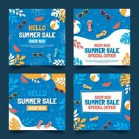 Summer Sale Template Social Media Post vector