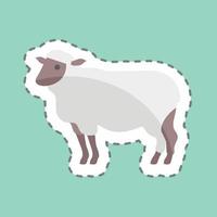 pegatina línea cortada ovejas. adecuado para el símbolo animal. diseño simple editable. vector de plantilla de diseño. ilustración de símbolo simple