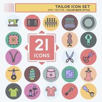 Tailor Icon Set. suitable for Tailor symbol. color mate style. simple design editable. design template vector. simple symbol illustration vector