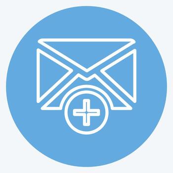 Icon Add Envelop. suitable for User Interface symbol. blue eyes style. simple design editable. design template vector. simple symbol illustration vector