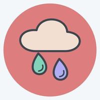 icono lloviendo. adecuado para el símbolo de primavera. estilo compañero de color. diseño simple editable. vector de plantilla de diseño. ilustración de símbolo simple