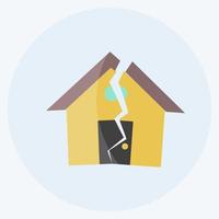 Icon Earthquake Hitting House. suitable for disasters symbol. flat style. simple design editable. design template vector. simple symbol illustration vector