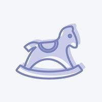 icono de caballo mecedora. adecuado para símbolo de juguete. estilo de dos tonos. diseño simple editable. vector de plantilla de diseño. ilustración de símbolo simple