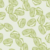 Seamless pattern lemon half engraving. Vintage background of citrus fruits in hand drawn style. vector