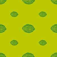 Seamless pattern engraved lemons. Vintage background citrus fruit in hand drawn style. Whole lemon or lime sketch. vector