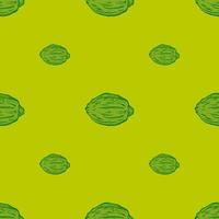 Seamless pattern engraved lemons. Vintage background citrus fruit in hand drawn style. Whole lemon or lime sketch. vector