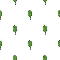 Leaves oak engraved seamless pattern. Vintage background botanical with forest foliage in hand drawn style. vector