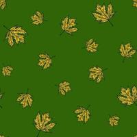 Leaves maple canadian engraved seamless pattern. Vintage background botanical with foliage in hand drawn style. vector