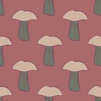 Seamless pattern with mushrooms. Background of forest autumn vegetable in doodle style. vector