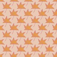 Engraved tree leaves seamless pattern. Vintage background botanical with foliage in hand drawn style. vector