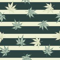 hojas de arce canadiense grabado de patrones sin fisuras. cannabis de hoja botánica de fondo vintage en estilo dibujado a mano. vector