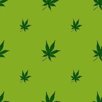 Leaves cannabis engraved seamless pattern. Retro background botanical with leaf marijuana in hand drawn style. vector